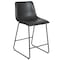 Flash Furniture 24" LeatherSoft Counter Height Barstools, Gray, PK2 2-ET-ER18345-24-GY-GG - alternate 2